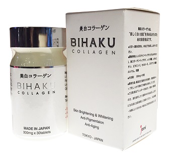 Viên uống trắng da chống lão hóa Bihaku Collagen 30 viên Nhật Bản