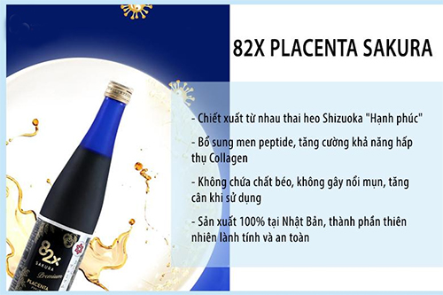 collagen 82x sakura premium placenta được chứng nhận an toàn lành tính