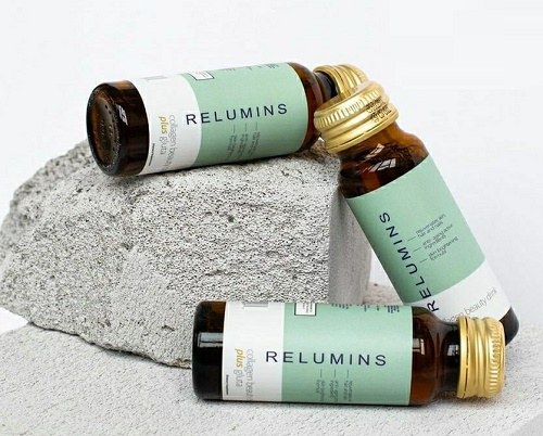 nước uống relumins collagen complex formula lọ nhỏ tiện lợi khi sử dụng