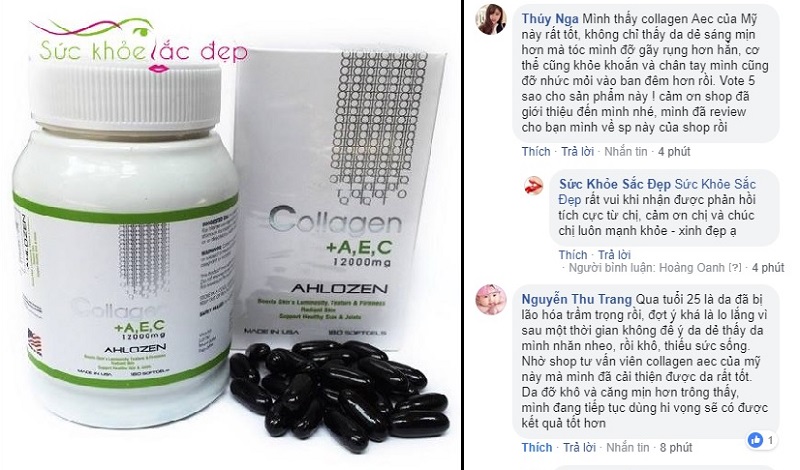 Review Collagen AEC Ahlozen trên fanpage Sức khỏe Sắc đẹp