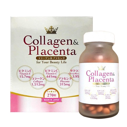 Viên uống trắng da Collagen Placenta 5 in 1 270 viên Nhật Bản 