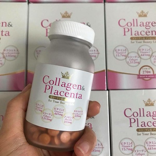 Viên uống trắng da Collagen Placenta 5 in 1 270 viên Nhật Bản 