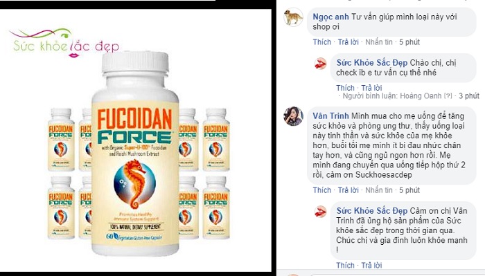 Viên uống Fucoidan Force review trên fanpage