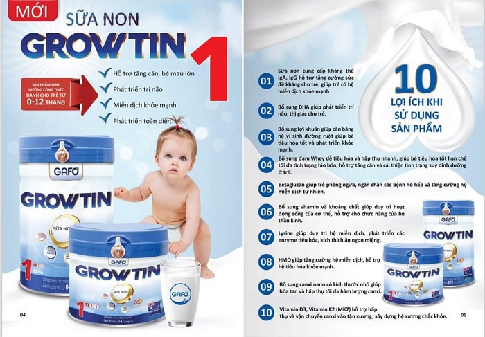 Sữa non Gafo Growtin 1 cho bé từ 0-12 tháng tuổi 