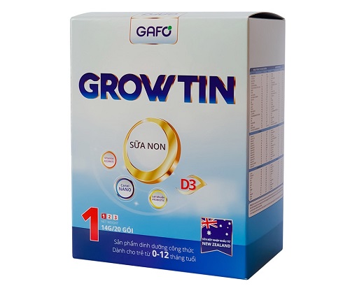 Sữa non Gafo Growtin 1 cho trẻ từ 0-12 tháng tuổi set 20 túi