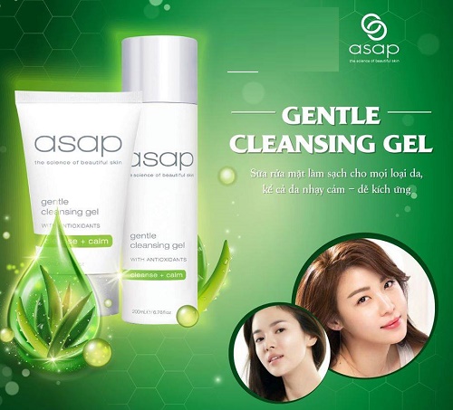 asap gentle cleansing gel giúp làm sạch sâu dưỡng da khỏe đẹp