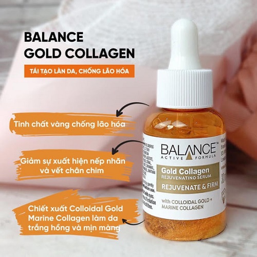những công dụng của balance gold collagen rejuvenating serum 30ml