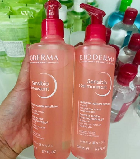 bioderma sensibio gel moussant 200ml - gel rửa mặt được chị em yêu thích tin dùng