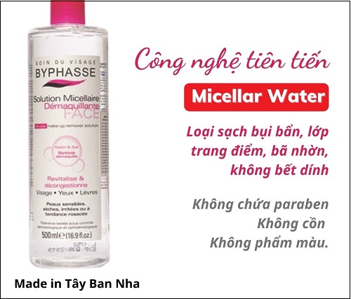 công dụng của nước tẩy trang byphasse micellar make-up remover solution