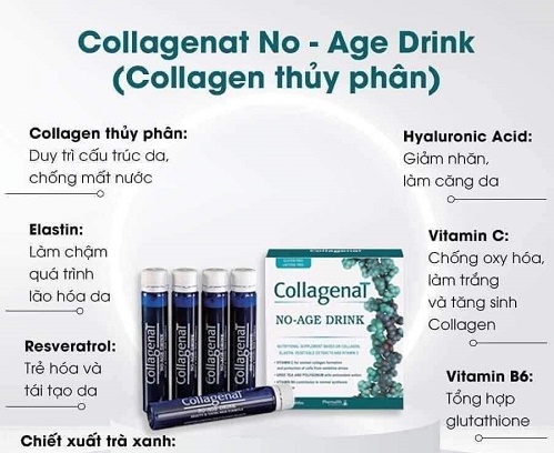 CollagenaT No-Age Drink chứa thành phần lành tính an toàn cho da và sức khỏe
