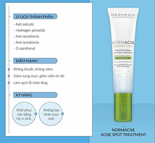 dermedic normacne acne spot treatment chứa thành phần lành tính an toàn cho da