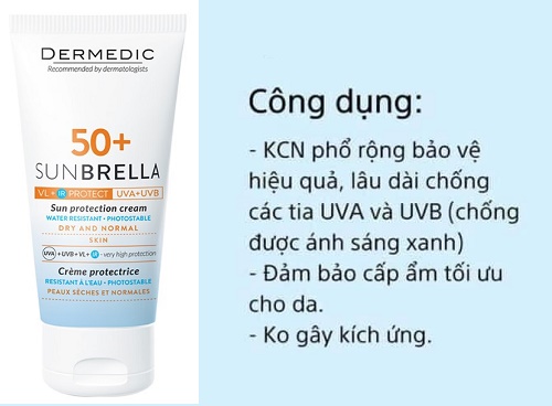 những tác dụng của Dermedic SUNDRELLA SPF50 + Sun Protector Cream