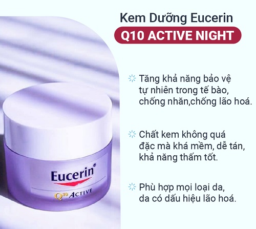 những ưu điểm nổi bật của kem dưỡng da ban đêm eucerin q10 active night cream
