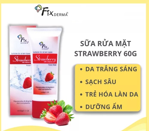 công dụng của sữa rửa mặt dâu tây fixderma strawberry face wash