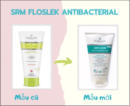 sữa rửa mặt floslek anti acne bacterial face cleansing gel