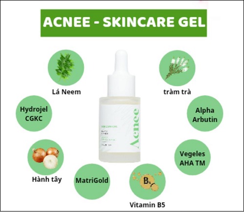 những thành phần của Gel dưỡng ngừa thâm mụn Laco Acnee Skincare Gel 