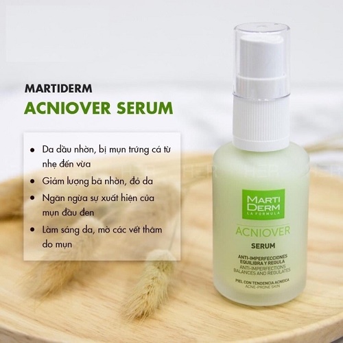 martiderm acniover serum giúp kiểm soát nhờn trị mụn trên da