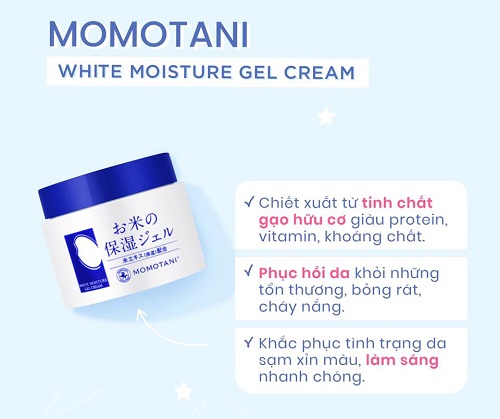 meishoku momotani white moisture gel cream giúp da sáng mịn rạng rỡ