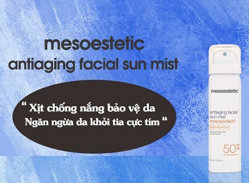 xịt chống nắng mesoestetic anti aging facial sun mist