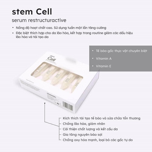 thành phần và công dụng của mesoestetic stem cell serum restructurative 