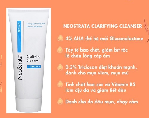 sữa rửa mặt neostrata clarifying cleanser 4 pha/aha