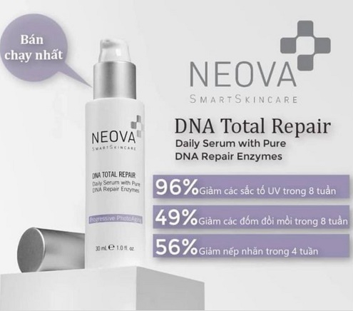 hiệu quả khi sử dụng neova dna total repair serum