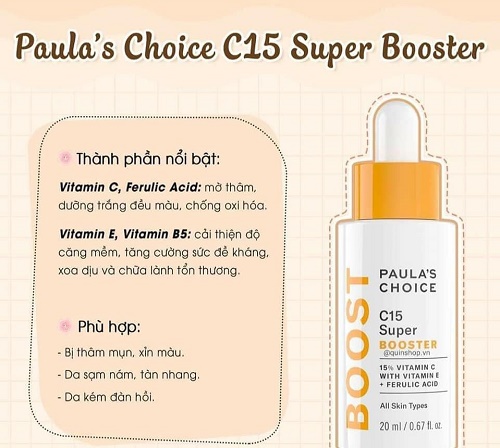 thành phần của tinh chất paula's choice c15 super booster serum
