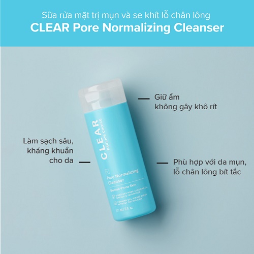 công dụng của sữa rửa mặt clear pore normalizing cleanser paula's choice