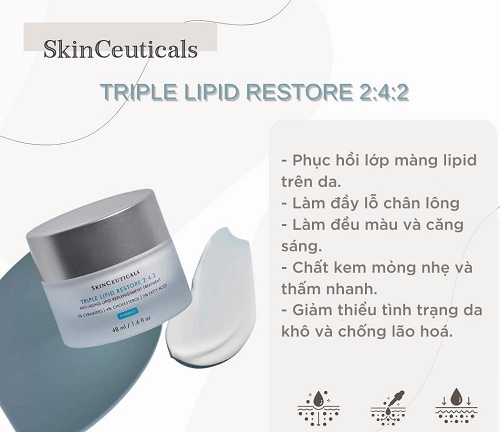 những công dụng chính của skinceuticals triple lipid restore 2:4:2 