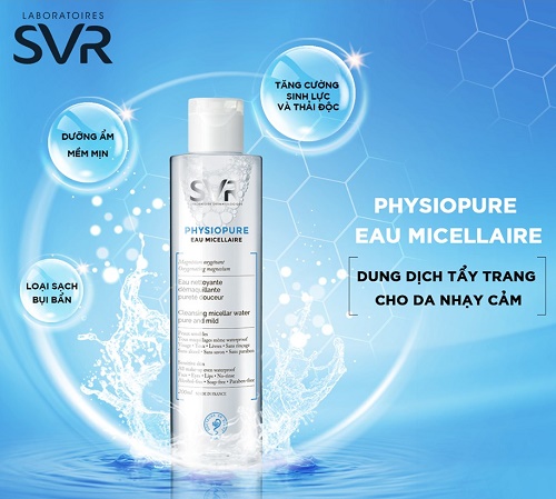 một số công dụng chính của nước tẩy trang svr physiopure eau micellaire