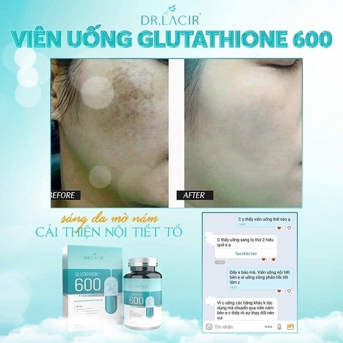 viên glutathione 600 dr lacir mang lại hiệu quả tốt chỉ sau một thời gian ngắn sử dụng