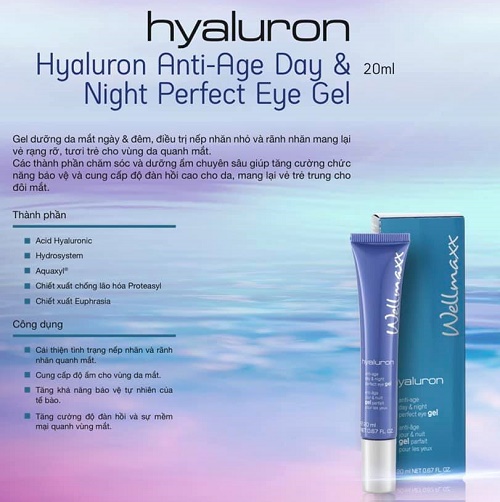 Thành phần và công dụng của gel dưỡng mắt wellmaxx hyaluron gel