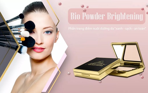 phấn trang điểm bio powder brightening được chứng nhận an toàn khi sử dụng trên da
