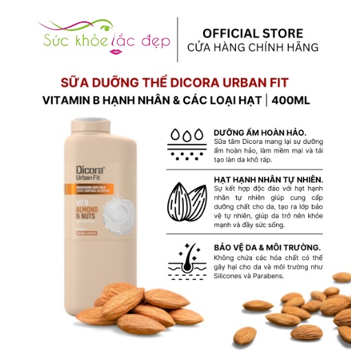 sữa dưỡng thể Dicora Urban Fit Vitamin B 400ml