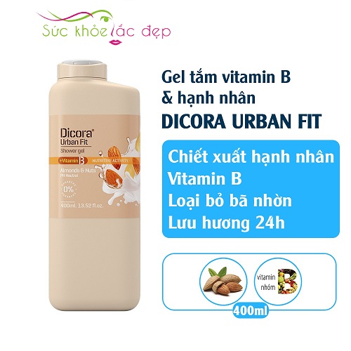 Gel tắm Dicora Urban Fit Shower Gel Vitamin B Almonds & Nuts