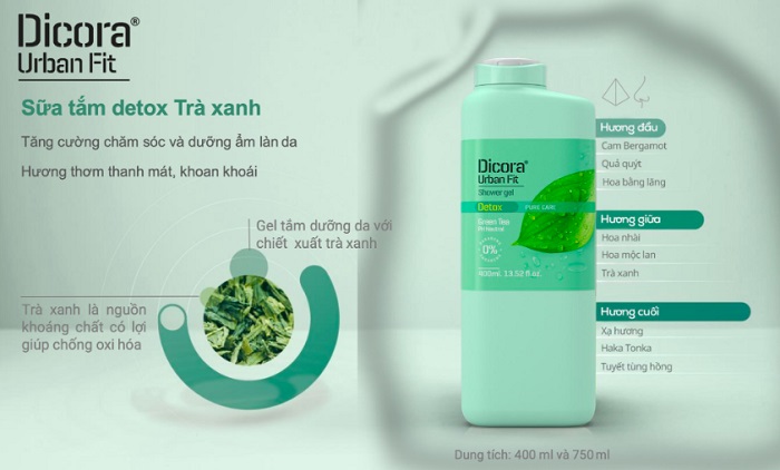 Dicora Urban Fit Shower Gel Detox Pure Care Green Tea