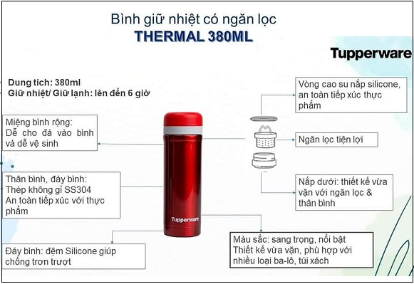 những ưu điểm và tiện ích của bình giữ nhiệt có ngăn lọc thermal 