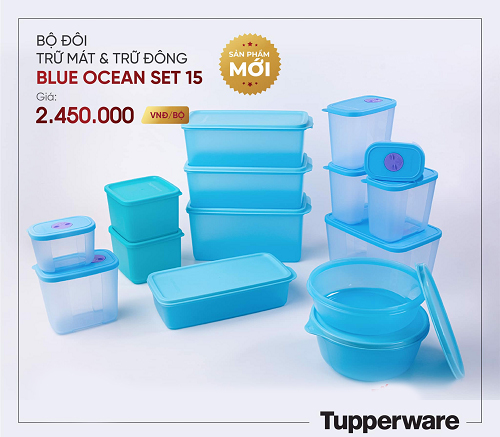 blue ocean set 15 tupperware