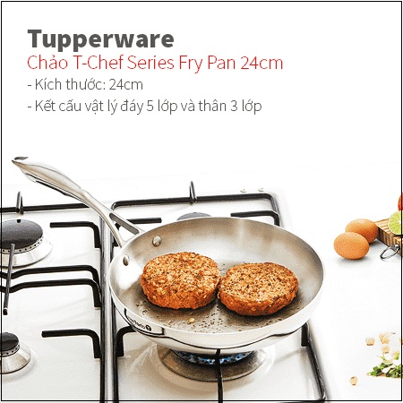 chảo t chef series frypan loại 24cm của tupperware