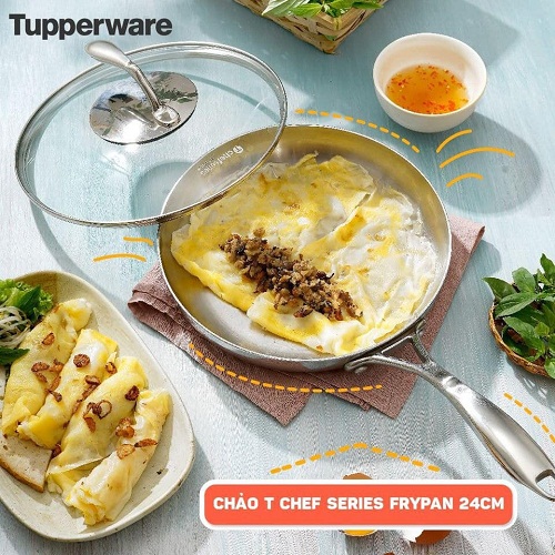 chảo t chef series frypan của tupperware có thể sử dụng cho mọi loại bếp