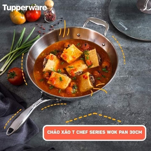 chảo xào t chef series wok pan tupperware  30cm