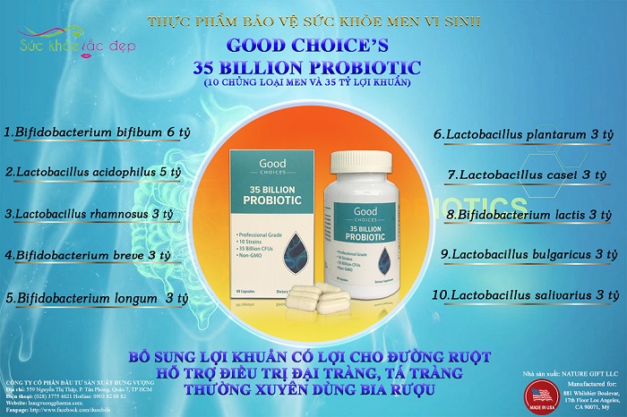 men vi sinh Good Choice’s 35 tỷ Probiotic