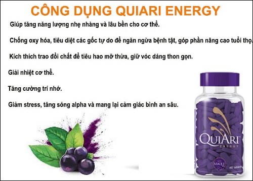 những công dụng của viên uống quiari energy