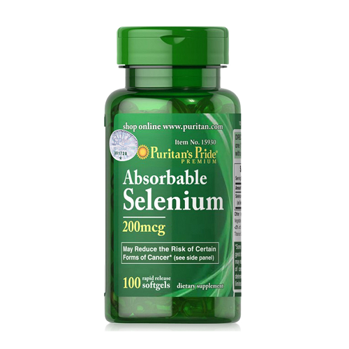 Absorbable selenium 200 mcg lọ 100 viên mềm puritan's pride premium