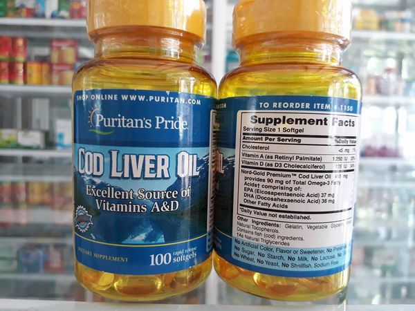 Cod liver oil puritan's pride có tác dụng điều hòa colesteron máu và tăng cường trí não