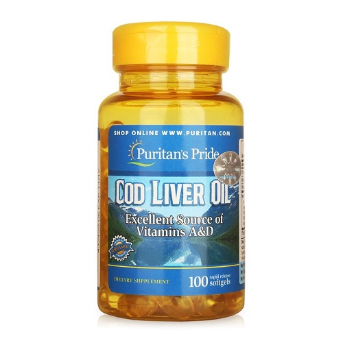 Norwegian cod liver oil of vitamin A&D lọ 100 viên puritan's pride premium