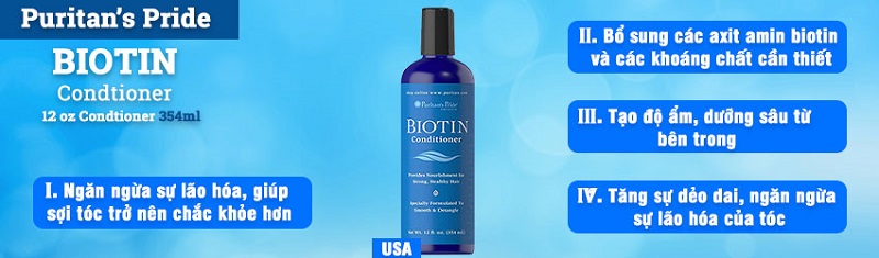 Dầu xả biotin conditional puritan's pride nên dùng ủ tóc 2 lần mỗi tuần