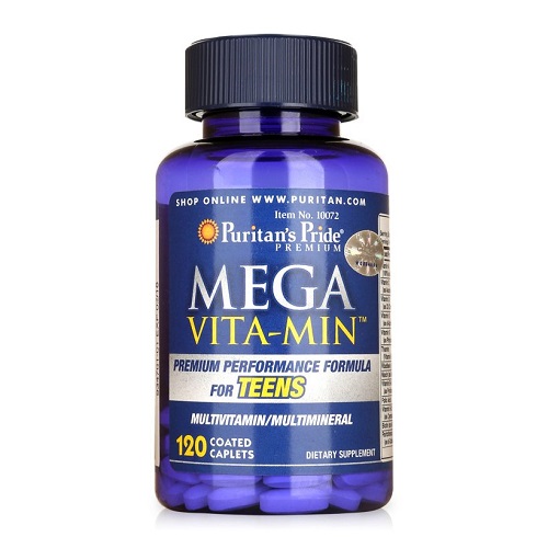 Mega vita-min premium performance formula for teens lọ 120 viên puritan's pride