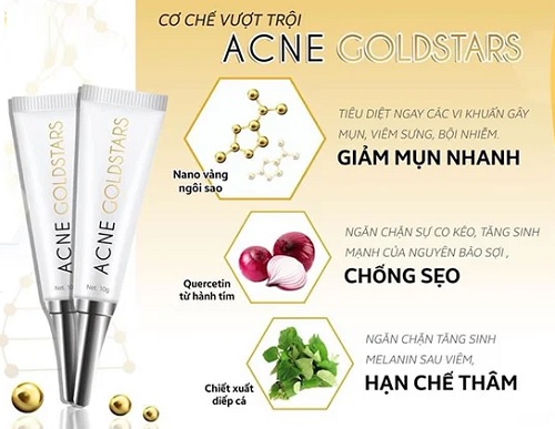 kem trị mụn acne goldstars chứa các thành phần an toàn cho làn da