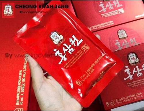 nước sâm korean red ginseng drink đóng gói nhỏ tiện lợi khi sử dụng
